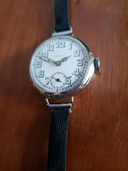 ROLEX BIRKS" TRENCH WATCH STER. SILVER WELL SERVICED IMPPECCABLE CONDITON 1912