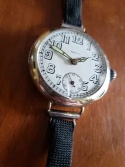 ROLEX BIRKS" TRENCH WATCH STER. SILVER WELL SERVICED IMPPECCABLE CONDITON 1912