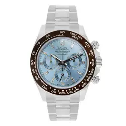 ROLEX DAYTONA WATCH 40MM BLUE DIAMOND BAGUETTE INDEX DIAL PLATINUM 116506