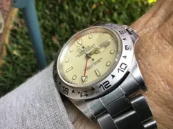 Rolex Explorer II 16550 Cream Yellow Rail Dial Men’s Wristwatch Rare Model 1987?