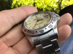 Rolex Explorer II 16550 Cream Yellow Rail Dial Men’s Wristwatch Rare Model 1987?