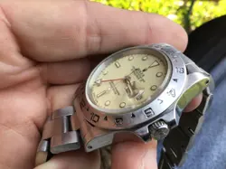 Rolex Explorer II 16550 Cream Yellow Rail Dial Men’s Wristwatch Rare Model 1987?