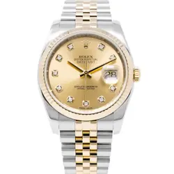 ROLEX DATEJUST 36 116233 GOLD & STEEL CHAMPAGNE DIAMOND, JUBILEE - PRE-OWNED