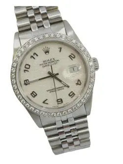 ROLEX MENS DATEJUST DIAMOND BEZEL STAINLESS STEEL WATCH W/ JUBILEE BAND