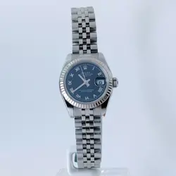ROLEX DATEJUST 26 STEEL WHITE GOLD BLACK DIAL LADIES WATCH