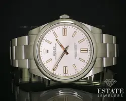 Rolex Oyster Perpetual 41mm Silver Dial Smooth Bezel 124300 Mens Watch i17471