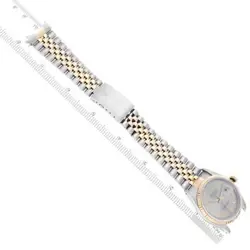 ROLEX DATEJUST STEEL YELLOW GOLD SILVER ROMAN DIAL MENS WATCH 16233