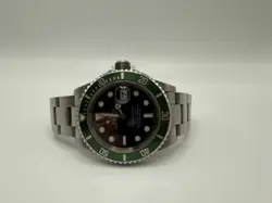 ROLEX SUBMARINER KERMIT 16610LV SILVER OYSTER BRACELET WITH GREEN BEZEL - 2008