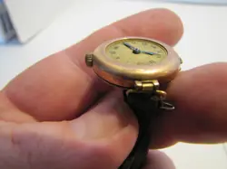 ANTIQUE WOMEN'S ROLEX 15J POCKET WATCH CONVERSION WATCH 9K CASE USED WORKS READ