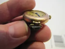 ANTIQUE WOMEN'S ROLEX 15J POCKET WATCH CONVERSION WATCH 9K CASE USED WORKS READ
