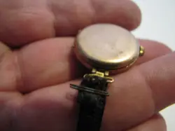 ANTIQUE WOMEN'S ROLEX 15J POCKET WATCH CONVERSION WATCH 9K CASE USED WORKS READ