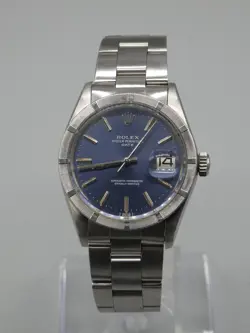 MEN'S ROLEX OYSTER PERPETUAL DATE 1501 WATCH BLUE DIAL AUTOMATIC 1570