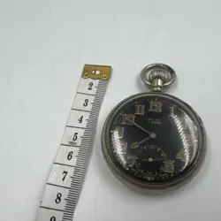 Vintage WWII Rolex A 9988 British Military Stainless Steel Pocket Watch Working