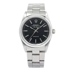 ROLEX AIR KING 14000 STAINLESS STEEL BLACK DIAL AUTOMATIC UNISEX WATCH 34MM