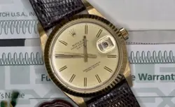 - VERY RARE - 1988 Rolex 18K Oyster Perpetual Date! Ref: 15038 w/ Papers