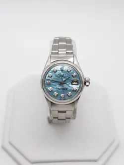 ESTATE $7000 ROLEX DATEJUST BLUE MOP DIAMOND SS LADIES WATCH SERVICED