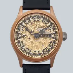ROLEX 42MM MEN'S WRISTWATCH ARRANGED AS A POCKET WATCH, MANUAL, SKELETON