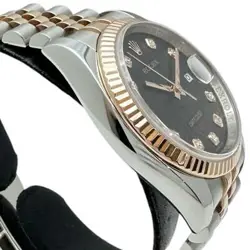 ROLEX  Datejust 10P Diamond 116231G Black Carving Con Watches Stainless Stee...
