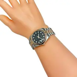 ROLEX  Datejust 10P Diamond 116231G Black Carving Con Watches Stainless Stee...