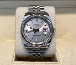 ROLEX DATEJUST 36MM 116200 SILVER, JUBILEE BRACELET, ROULETTE DATE, BOX PAPERS