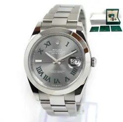 2024 Rolex Datejust Wimbledon 126300 41MM Silver Dial Smooth Oyster B/p