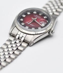 Rolex Datejust 36mm Red Vignette Diamond Dial Watch 1601 Steel /18K Gold Jubilee