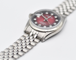 Rolex Datejust 36mm Red Vignette Diamond Dial Watch 1601 Steel /18K Gold Jubilee