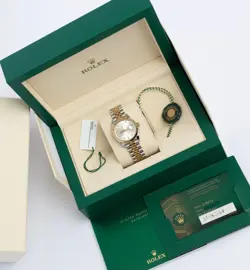 ROLEX DATEJUST 31 2024 SILVER DIAMOND DIAL 278273 FLUTED YELLOW GOLD JUBILEE