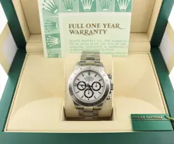 2000 ROLEX ZENITH DAYTONA 16520 WHITE DIAL SS OYSTER WITH PAPERS 40MM