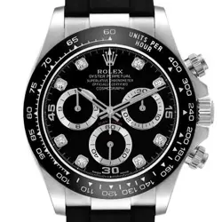 ROLEX COSMOGRAPH DAYTONA WHITE GOLD BLACK DIAMOND DIAL WATCH 116519 BOX CARD