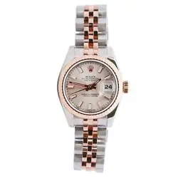ROLEX DATEJUST 26MM SILVER DIAL WATCH 179171 ROSE GOLD