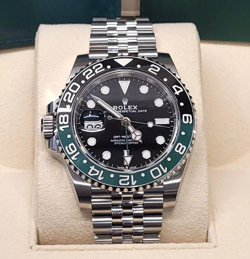 AUTHENTIC♛ROLEX♛MEN'S WATCH 41MM SILVER JUBILEE BRACELET WITH BLACK AND GREEN