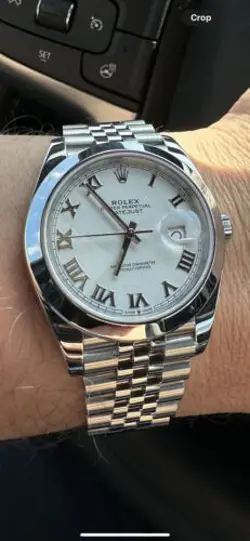ROLEX DATEJUST 41MM - WHITE ROMAN DIAL, JUBILEE BRACELET