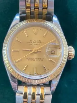 Rolex Ladies Gold and Stainless Steel Oyster Perpetual Date Adjust Watch