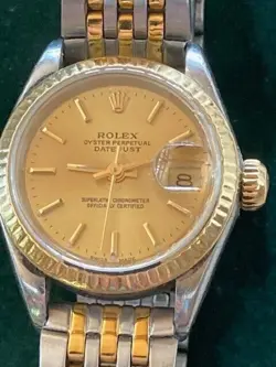 Rolex Ladies Gold and Stainless Steel Oyster Perpetual Date Adjust Watch