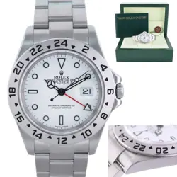 2006 MINT ROLEX EXPLORER II WHITE 16570 40MM NO HOLES POLAR GMT WATCH BOX