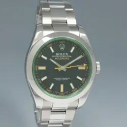 2021 MINT ROLEX MILGAUSS GREEN ANNIVERSARY ORANGE BLACK 116400 GV STEEL WATCH
