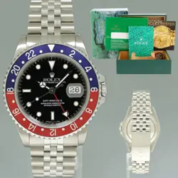 ROLEX GMT-MASTER II 2 PEPSI BLUE RED PEPSI 40MM TRITIUM STEEL 16710 JUBILEE