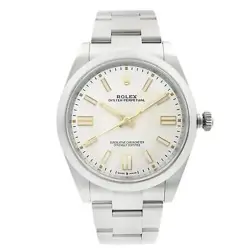 ROLEX OYSTER PERPETUAL 41MM STAINLESS STEEL SILVER DIAL AUTOMATIC WATCH 124300