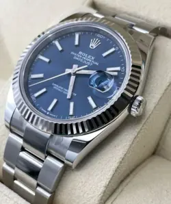 ROLEX DATEJUST 41 126334 BLUE INDEX DIAL OYSTER BAND BOX & PAPERS YEAR 2024