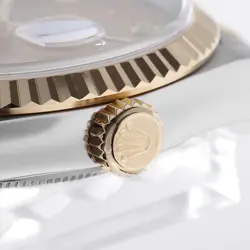 ROLEX DATEJUST 10P DIAMOND 16233G CHAMPAGNE GOLD P NUMBER SECOND HAND MENS