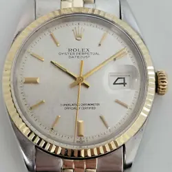 Mens Rolex Oyster Datejust Ref 1601 36mm 14k SS 1970s Automatic Vintage RJC178