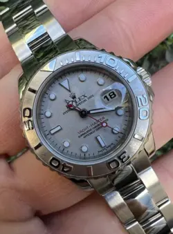 2006 LADIES ROLEX YACHT-MASTER STEEL 169622 29MM PLATINUM BEZEL DIAL WATCH B&P