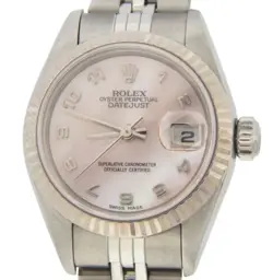 ROLEX DATEJUST 79174 LADIES STAINLESS STEEL WATCH FACTORY WHITE MOP ARABIC DIAL