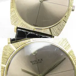 Rolex Cellini 3714/8 Manual 1965 K18 750 YG Vintage Cal.1600 Tonneau Black JPN