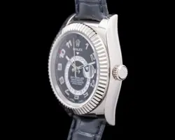 Rolex 326139 Model Sky Dweller 326139 Black Dial 18k White Gold / Alligator