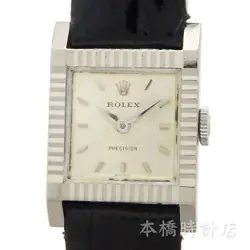 ROLEX  PRECISION WOMEN S 2601 9 SILVER K18WG HAND WOUND WATCH FROM JAPAN
