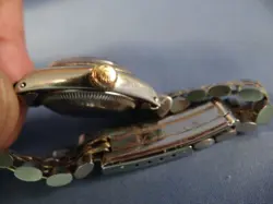 ROLEX Vintage OYSTER PERPETUAL DATE Womens Watch 14k Gold BEZEL & BAND CAPS