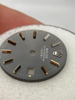 Genuine Rolex Datejust 26mm gray w/ stick hour markers