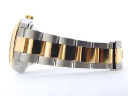 Mens Rolex Datejust 18K Yellow Gold & Steel Oyster Band Ivory Roman Dial 116233